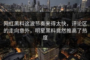 网红黑料这波节奏来得太快，评论区的走向意外，明星黑料竟然推高了热度