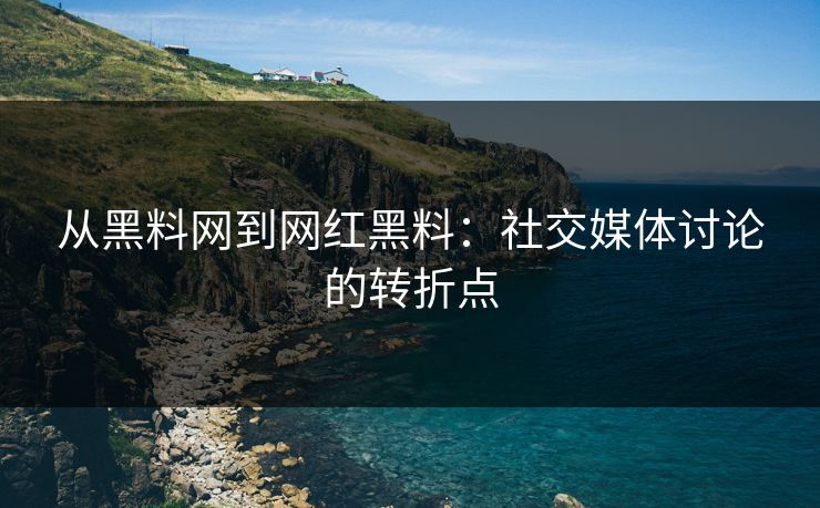 从黑料网到网红黑料：社交媒体讨论的转折点