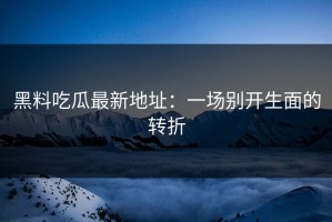 黑料吃瓜最新地址：一场别开生面的转折